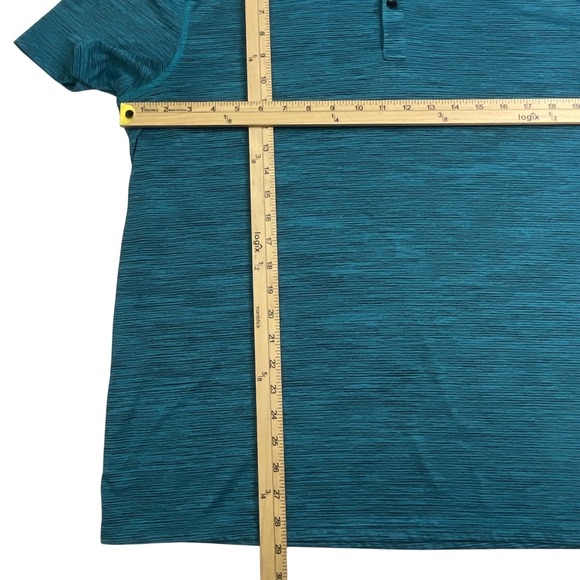 Apt. 9 Mens XXL Premier Flex Performance Polo Shirt Teal Space Dye Short Sleeve - Picture 4 of 7